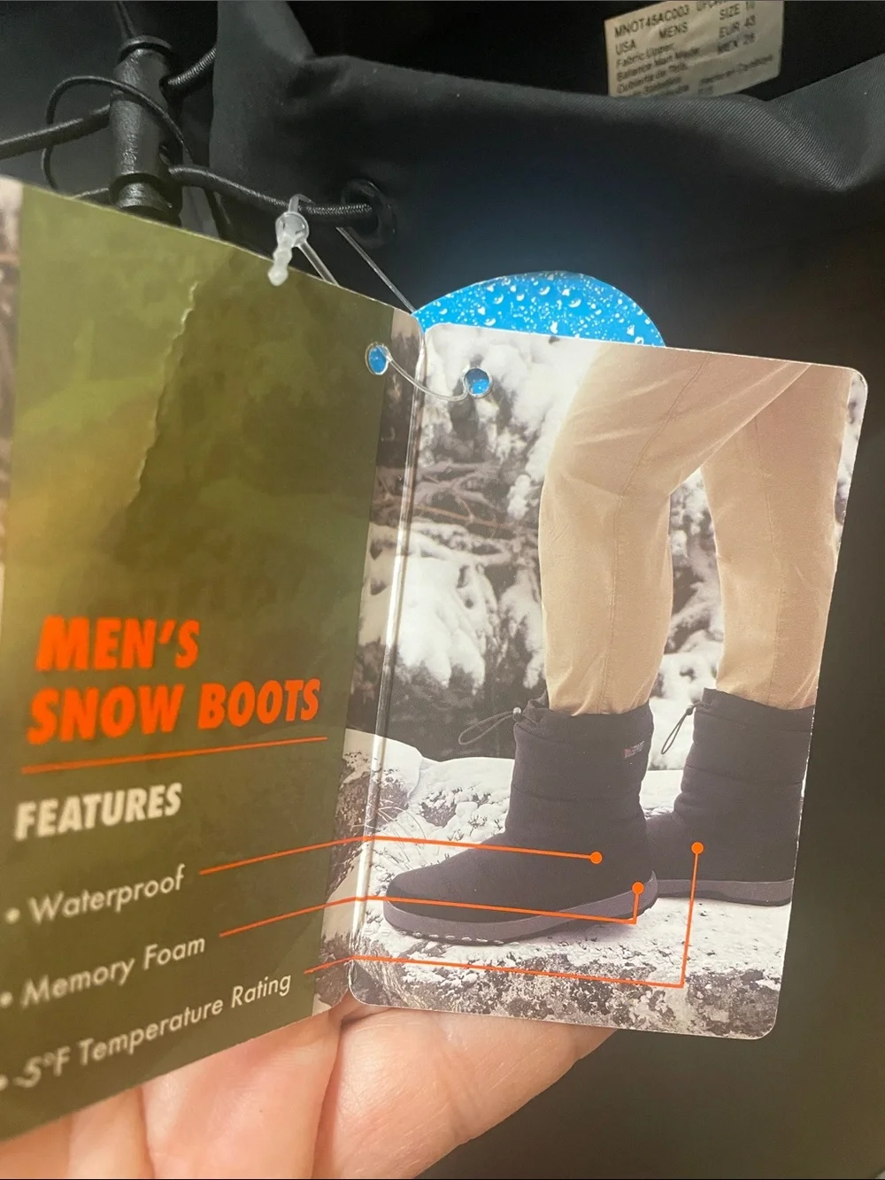 Black Ozark Trail  Winter Boots, NWT Sz.10 waterproof, insulted, memory foam